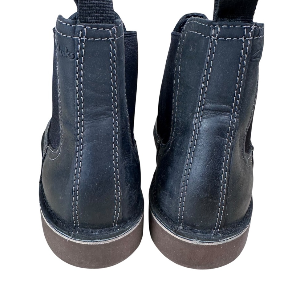 Clarks Bushacre Hill Chelsea Boots Black Leather Ankle Pull On Men 8 - Picture 10 of 12